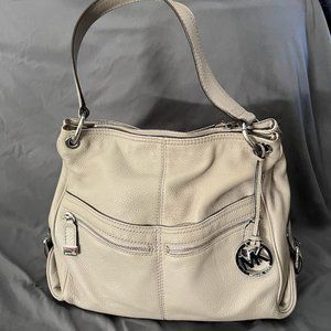Michael Kors Gray Leather Shoulder Bag